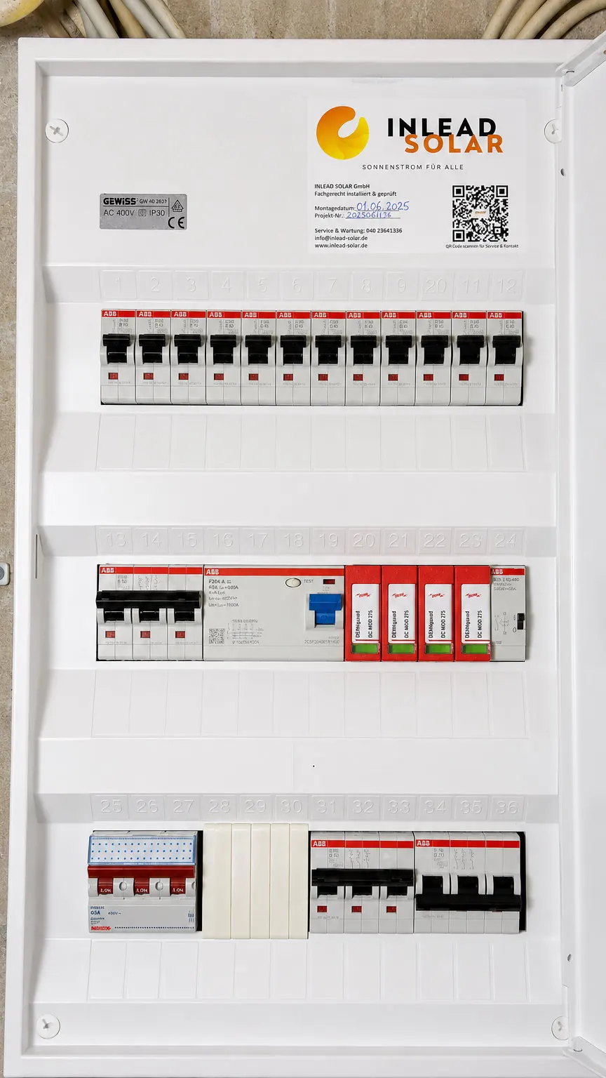 Von Inlead Solar installierter Zählerschrank